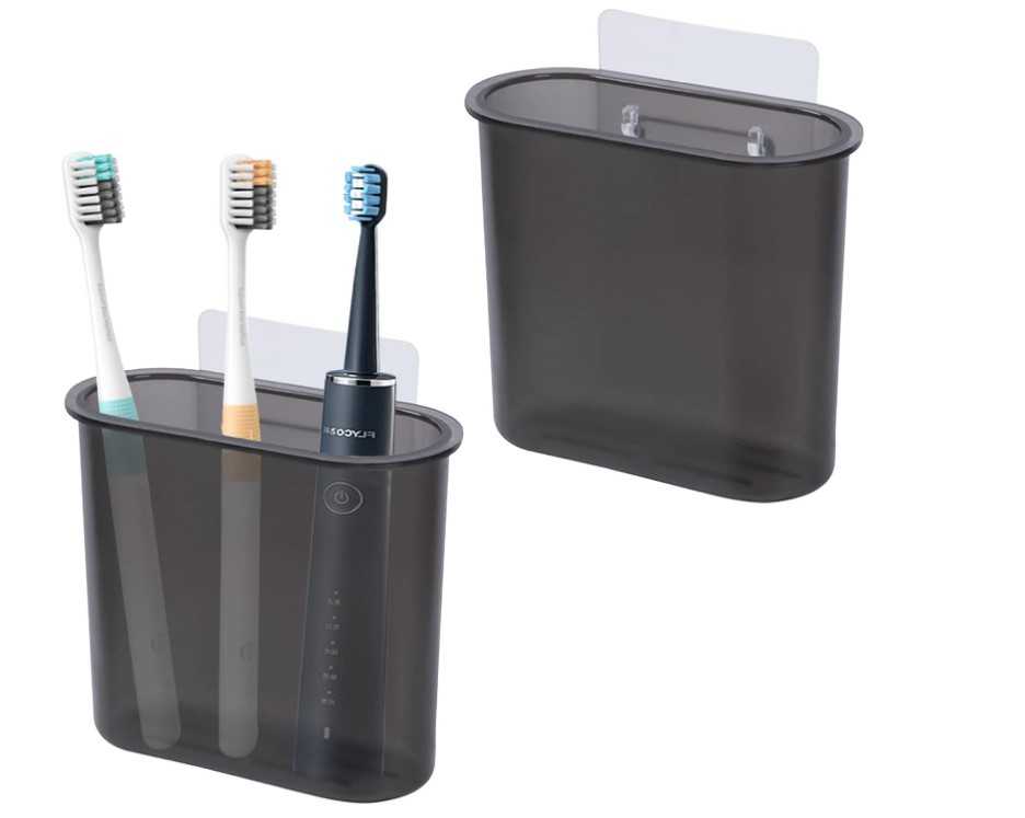 2 Packs Wall Mount Toothbrush Holder Stand for Bathroom