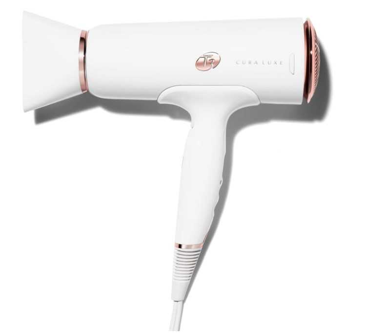 T3 Cura LUXE Hair Dryer, Digital Ionic Professional Blow Dryer, Frizz Smoothing, Fast Drying Wide Air Flow, Volume Booster, Auto Pause Sensor