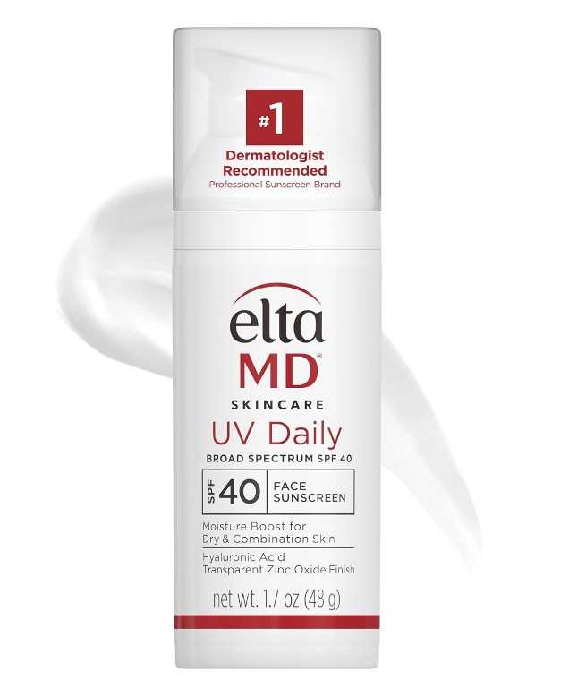 EltaMD UV Daily Face Sunscreen with Zinc Oxide, SPF 40 Facial Sunscreen, Helps Hydrate Skin and Decrease Wrinkles, Lightweight Face Moisturizer Sunscreen